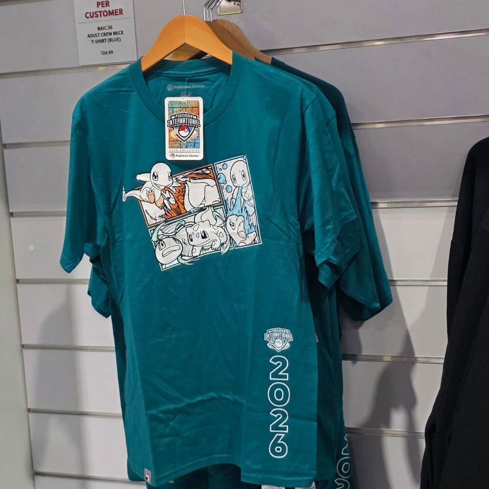 Pokémon International Championship 2026 Pokemon Kanto - Teal T-SHIRT XXL 2XL